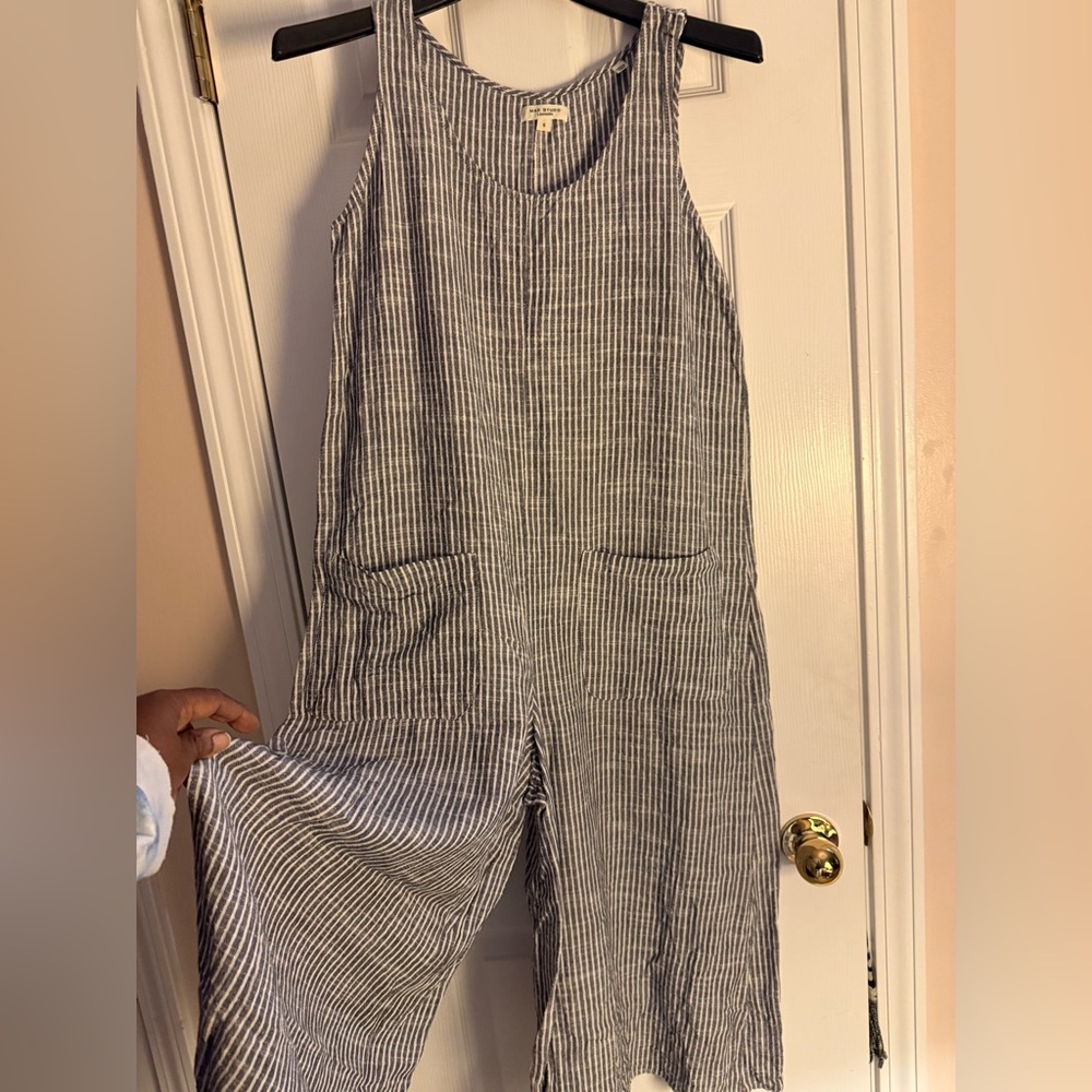 Max Studio Pinstripe Jumpsuit in Gray - Picture 4 of 4